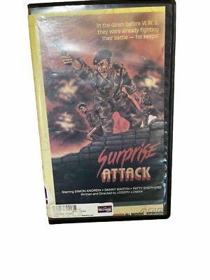  Surprise Attack  VHS- All Seasons Entertainment- Rental- Clamshell-Simon Andrew