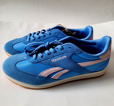 Reebok classic leather lifestyle sneakers Womens Size 8 Blue Suede shoes NWOB