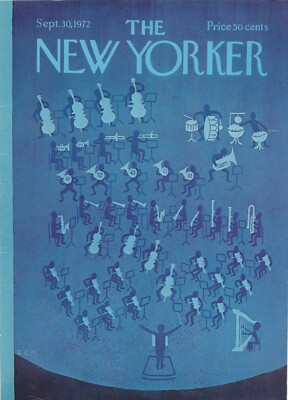 The New Yorker September 30, 1972 Charles Martin FRONT COVER ONLY