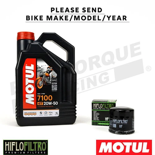 Motul 7100 4T 20W50 Motorcycle Engine Oil 20W-50 4 Litres 4L + Free Oil Filter