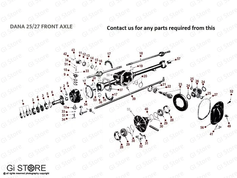 Conjunto/Kit de conjunto de eje delantero apto para Jeep CJ2A, 3B, CJ5/MB/GPW/M38/M38-A1-10 Spline Foto 3 de 4