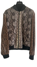 NWT Men's Italian Roberto Cavalli Bomber Jacket US 48 Python