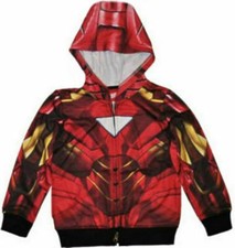 Avengers Ironman Zip Up Hoodie 8 Medium New Childs Sweatshirt Costume
