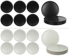 2er - 6er Set XXL Pizzateller Ø 32,5cm - Porzellan in mattschwarz oder mattweiß