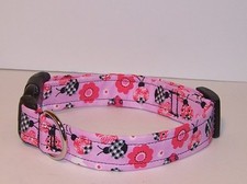 Wet Nose Designs Pink Ladies Dog Collar Ladybugs Spring Summer Flowers Floral 2