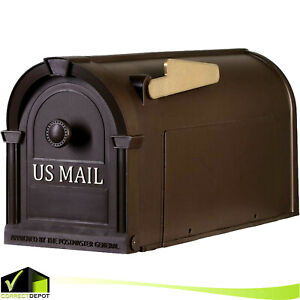 POST-MOUNT-MAILBOX-Durable-Plastic-Postal-Large-Mail-Box-Storage-Gold-Lettering