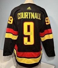 RUSS COURTNALL Vancouver Canucks Signed Autographed Adidas jersey w/COA size 54