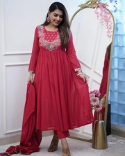 Anarkali Dress For Women Indian Party Wear, Floral Embroidery Dress