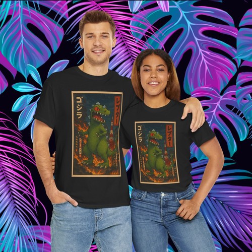 T-shirt grafica Rugrats stile asiatico Reptar, camicia unisex in cotone con cartone animato - Foto 18 di 19