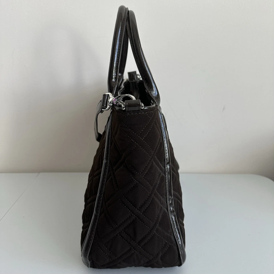 Bolso de Mano Vera Bradley Espresso Marrón Oscuro Microfibra Trapecio Acolchado Foto 2 de 4