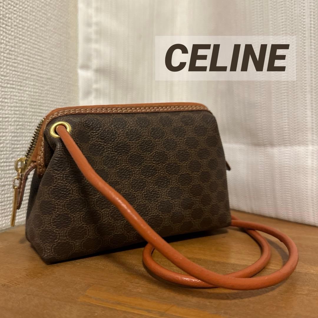 CELINE Old Macadam Pattern Mini Shoulder Bag Brow… - image 3