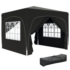 Outsunny 3 x 3(m) UPF50+ Pop Up Gazebo with Sides and Carry Bag, Black