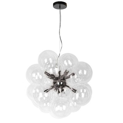 Dainolite Comet 6 Light Halogen Pendant, Black/Clear Glass - CMT-206P-CLR-MB
