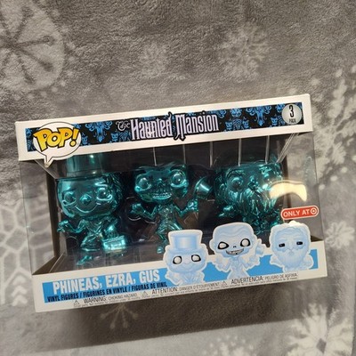 Funko Pop! Disney Haunted Mansion Phineas, Ezra, Gus Blue Chrome Target 3 Pack