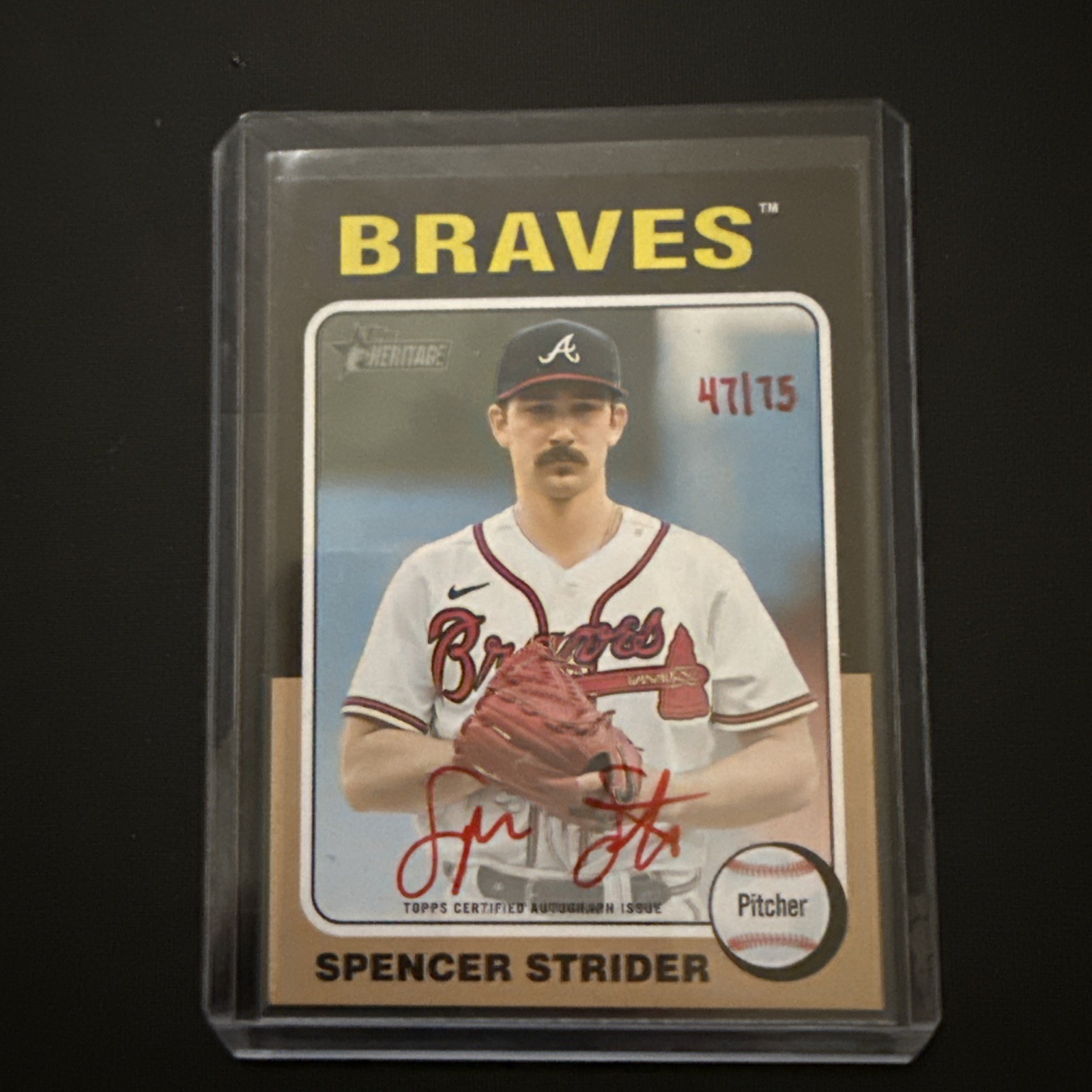 2024 Topps Heritage - Real One Autographs Spencer Strider #ROA-SST  Red Ink /75 