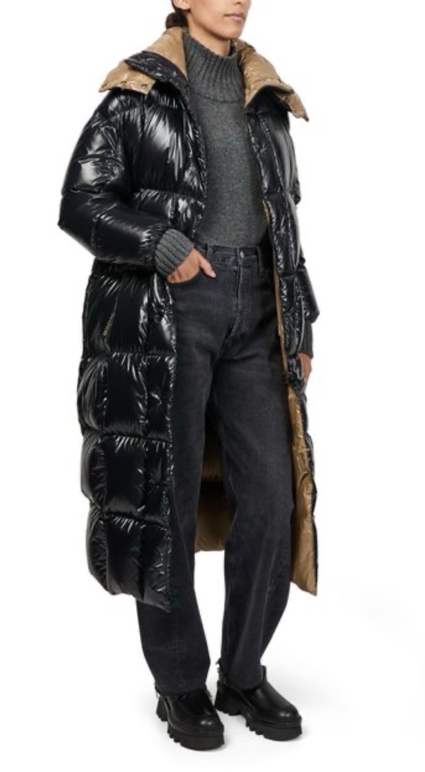 Moncler Parnaiba Hooded Long Down Jacket Size 1 Black