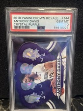 2018-19 Panini Crown Royale ANTHONY DAVIS #144 Crystal Purple /25 PSA 10 GEM