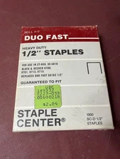 DUO-FAST  1/2" STAPLES  SC-D 1/2"(Replaces 5016C 1/2") 1000 Pack