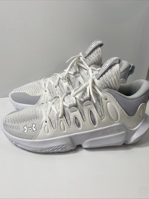 Under Armour Women s Size 10 Flow Breakthru 3 White/Gray Basketball Shoes