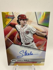 STEELE HALL 2025 Bowman’s Best Prospect True Gold Refractor Auto /50 Reds