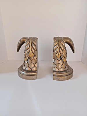 Pair of Palm Trees Bookends Gold Beach tropics 7'' tall