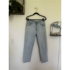 AG Adriano Goldschmied Light Wash Isabelle High Rise Straight Crop Jeans Size 31