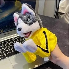 Kung Fu Husky Boxing Hand Puppet Interactive Plush Toy Punch Battle Game Kids