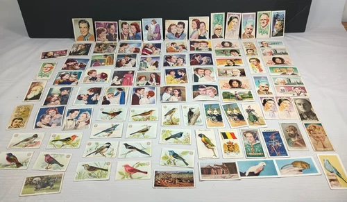 Vtg Movie Love Scenes Famous People Birds of America Cigarette Trade Card Lot