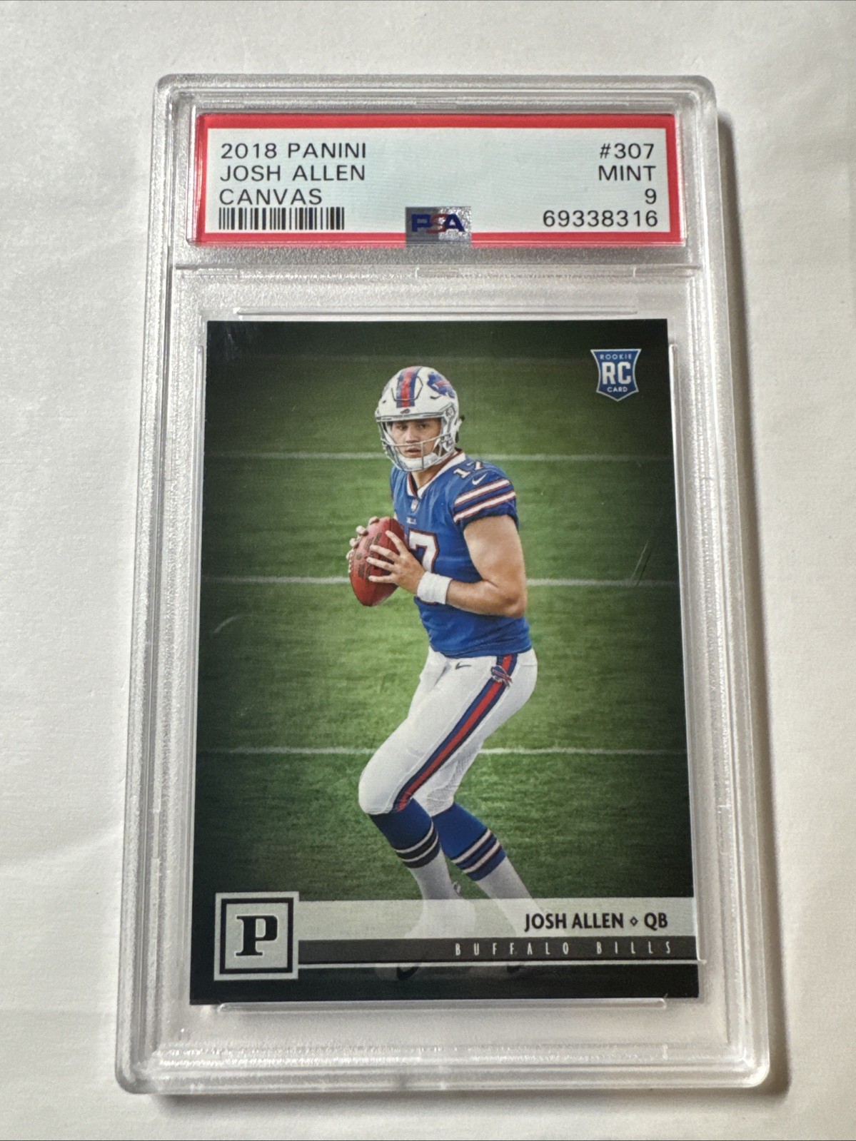 PSA Mint 9 2018 Panini - Canvas #307 Josh Allen (RC)