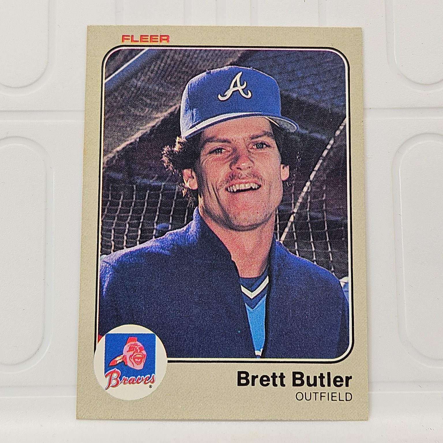 Brett Butler Braves 1983 Fleer #132 Baseball Card Outfield