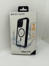 D6. Body Glove Tidal Waterproof MagSafe Case Apple iPhone 15 Pro - Black/Clear