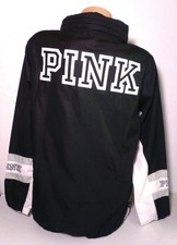 Victoria's Secret VS PINK Windbreaker Anorak Jacket Lightweight Black XS S