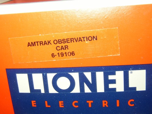 Lionel Amtrak Observation Passenger car 19106 LNIB #9106 - Picture 3 of 3