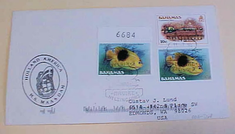 BAHAMAS PICTORIAL CANCEL PAQUEBOT 1995 UNLISTED HELSINGFORS