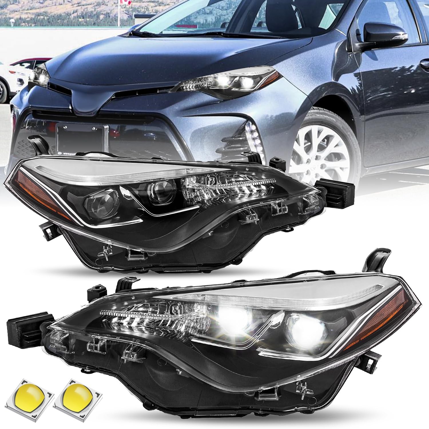 For Toyota Corolla 2017 2018 2019 DRL Headlamp Right Passenger Left Driver Side