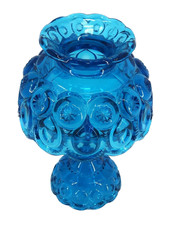 Vintage Limited-Edition Smith Moon & Stars Blue 3pc Pedestal Fairy Lamp ~ XL 9