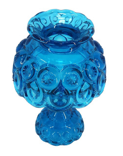 Vintage Limited Edition Smith Moon & Stars Blue 3pc Pedestal Fairy Lamp XL 9"