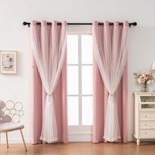Light Pink Curtains Girls Bedroom Solid Window Treatment Set Grommet Top New