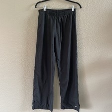 Vintage Nike Track Pants Womens Medium Black Windbreaker Lined 90s Pull On