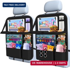 1 Pack Car Backseat Organizer with Tray, Tablet Holder for Kids Trip