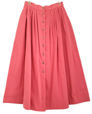 HUNT CLUB VTG Midi Skirt Pink Corduroy Button Front Fit Flare Barbiecore