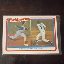 Fleer 1989 World Series Insert Gibson Eckersley #5 Dodgers Athletics  v RARE*