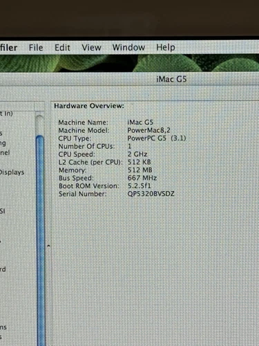 Apple iMac 2005 20" MA064LL/A - 2.0 GHz PowerPC G5 - 500MB RAM - 250GB HDD - Picture 12 of 15