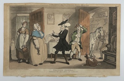 Antique 1812 Doctor Syntax Plate 5 Print After Rowlandson Ackermann London