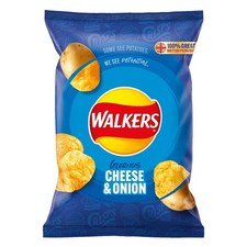 Walkers Cheese & Onion Crisps Box 32.5g x 24 Pack