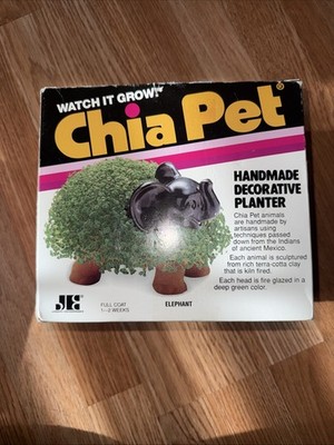 Chia Pet Elephant Handmade Decorative Planter With Box Watch it Grow ~ Open Box