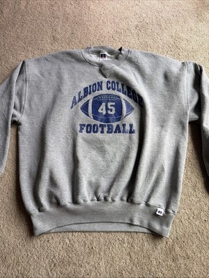Albion College Sweatshirt Adult XXL Russell Gray Crewneck Pullover 90s Vintage
