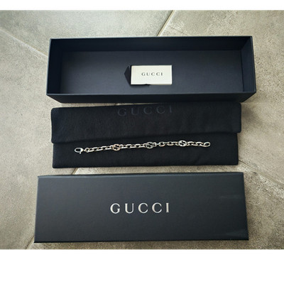 Gucci interlocking Silber Kette Rund Karabinerverschluss Größe 17
