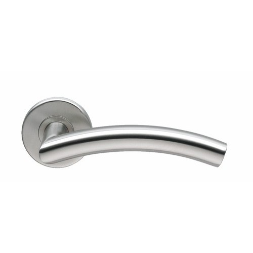 Poignées sur rosaces rondes NORMBAU EST 31 en inox 304 satiné pour porte intérieure