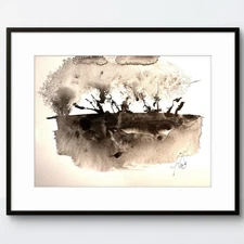 Original Art Abstract 9x12 Modern Expressionism Colorful watercolor Serene Decor